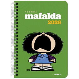 Agenda mafalda 2026 anillada verde
