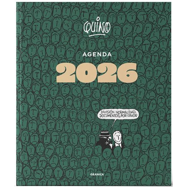 Agenda quino 2026 encuadernada verde