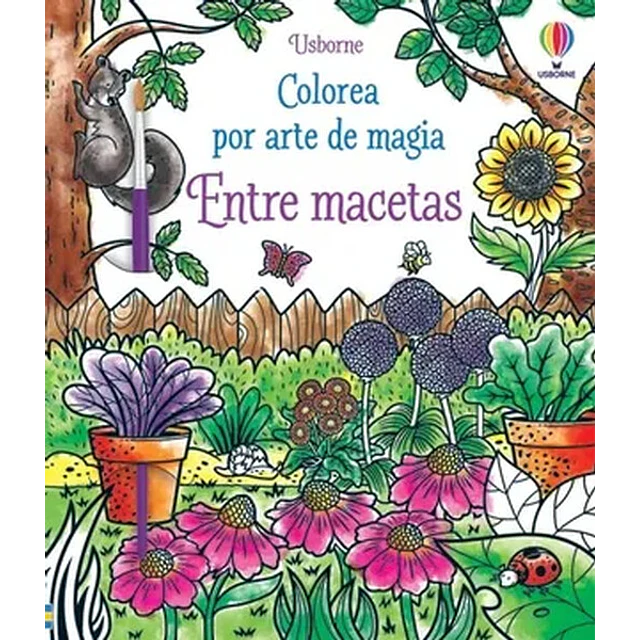 Entre macetas. Colorea por arte de magia