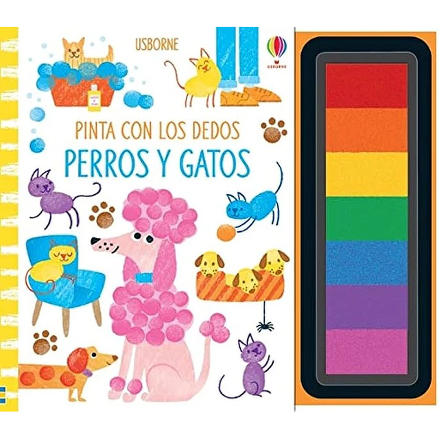 Perros y gatos. Pinta con los dedos