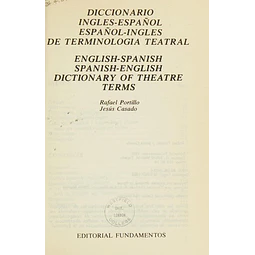 Diccionario ingles-español, español-ingles de terminologia teatral
