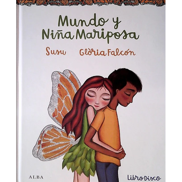 Mundo y niña mariposa