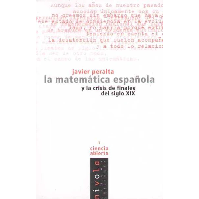 La matematica española y la crisis de finales del siglo XIX