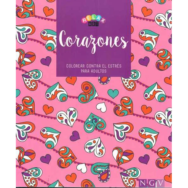 Corazones. Colorear contra el estres para adultos