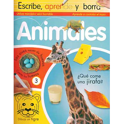 Animales. Escribe, aprende y borra