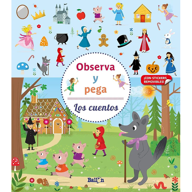 Observa y pega. Los cuentos