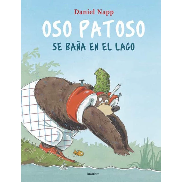 Oso Patoso se baña en el lago