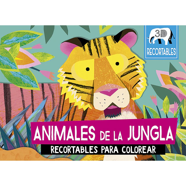 Animales de la jungla. Recortables para colorear