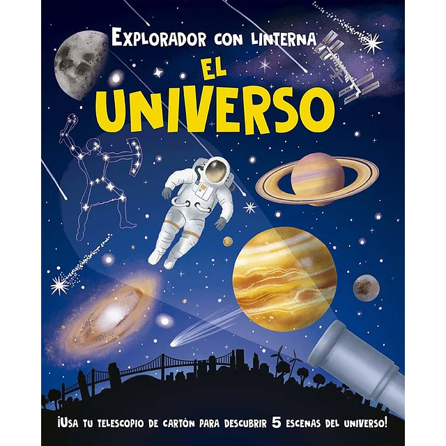 Explorador con linterna: el universo