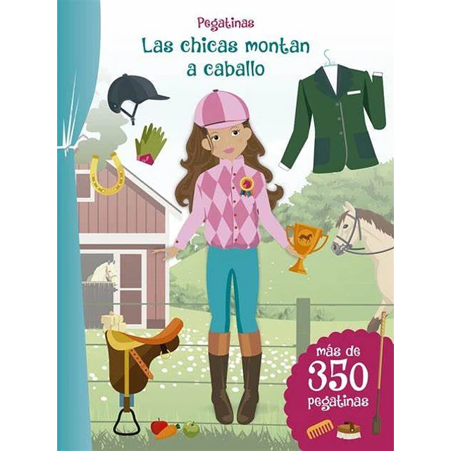 Pegatinas. Las chicas montan a caballo
