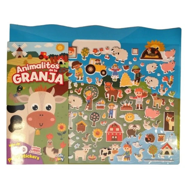 Animalitos de la granja. 60 Puffy Stickers
