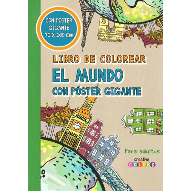 Libro de colorear el mundo  con poster gigante