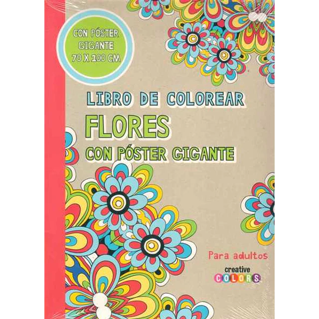 Libro de colorear flores con poster gigante