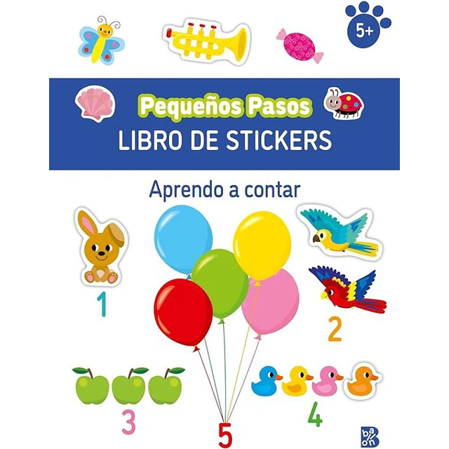 Aprendo a contar. Libro de stickers pequeños pasos