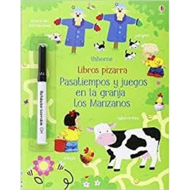 Pasatiempos y juegos en la granja los manzanos. Libros pizarra