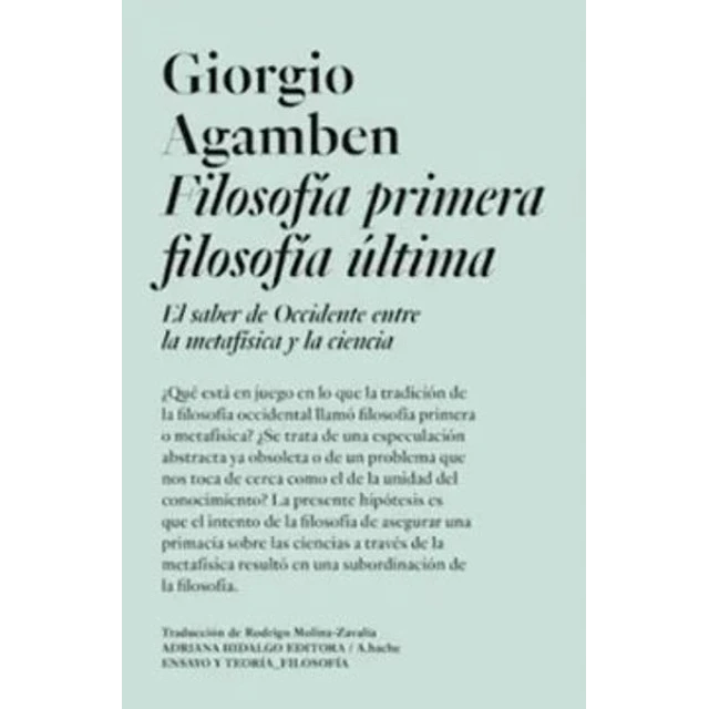 Filosofia primera  filosofia ultima