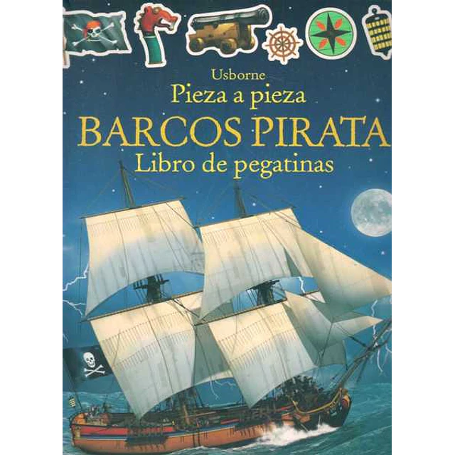Barcos pirata. Libro de pegatinas. Pieza a pieza