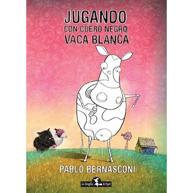 Jugando con cuero negro vaca blanca