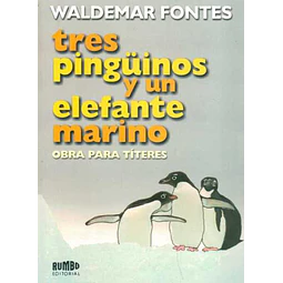 Tres pinguinos y un elefante marino
