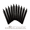 Vela Lisa Esotérica Negra - 10 Velas ($1.990 x Mayor)