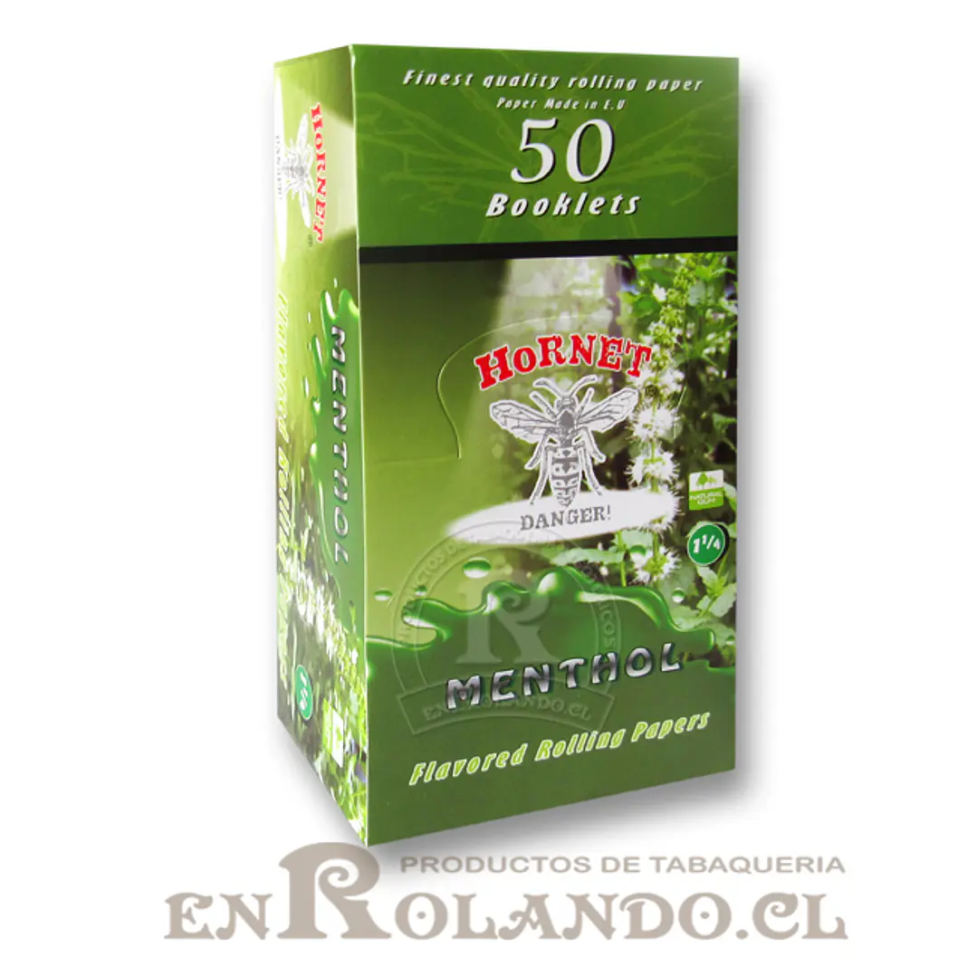Papelillo Hornet sabor Menthol 1 1/4 - Display ($9.990 x Mayor) 1