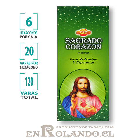 Incienso SAC "Sagrado Corazón" ($1.690 x MAYOR)- 120 varas