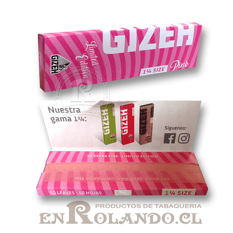 Papelillos Gizeh Pink  1 1/4 - Display ($7.400 x Mayor)