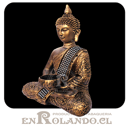 Figura Buda Sentado color plateado