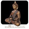 Figura Buda Sentado color plateado