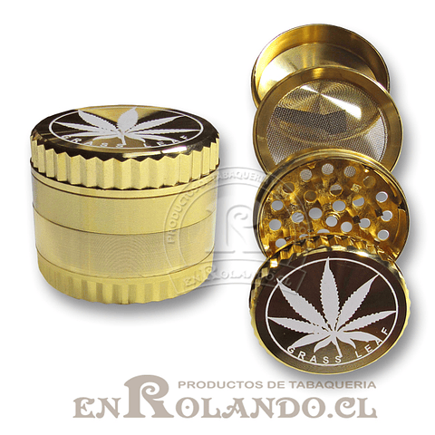 Moledor Metálico Dorado #51 - 3 Pisos ($4.900 x Mayor)