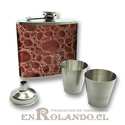 Petaca de Aluminio y Eco Cuero #331B ($6.990 x Mayor)