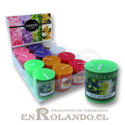 Vela Pilar Aromática - Display de 12 Velas