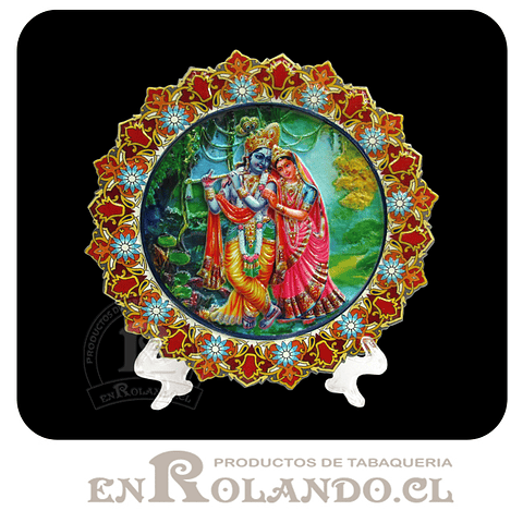 Plato Decorado Krishna y Radha en Relieve ($3.990 x Mayor) 