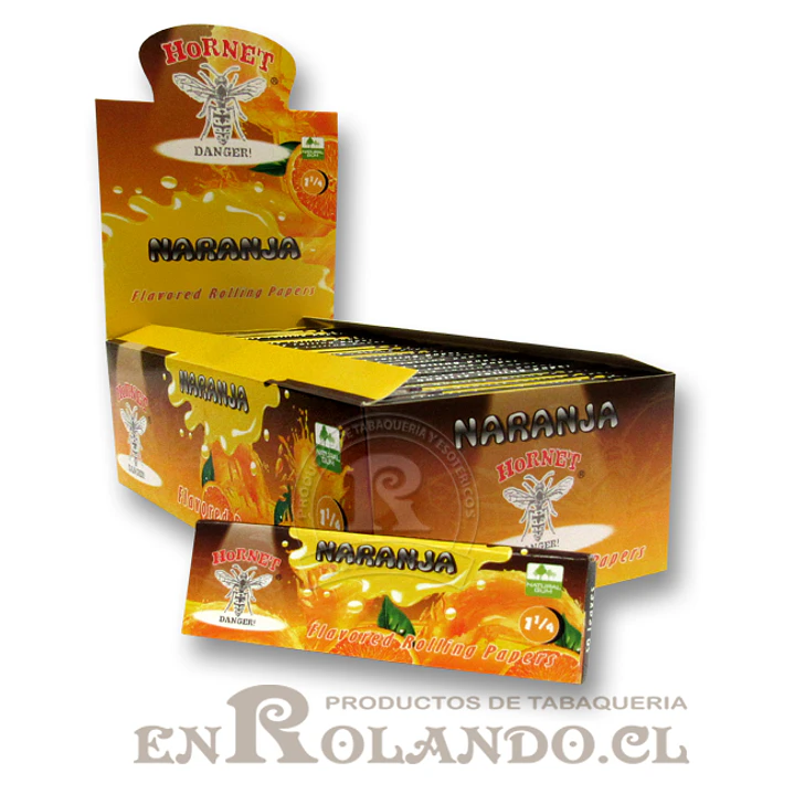 Papelillo Hornet sabor Naranja 1 1/4 - Display ($9.990 x Mayor) 1