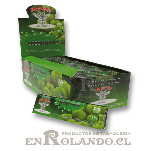 Papelillo Hornet sabor Manzana Verde 1 1/4 - Display ($9.990 x Mayor)