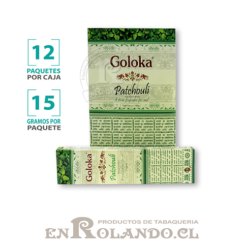 Incienso Goloka "Pachouli" - 12 Cajitas de 15 gr. 