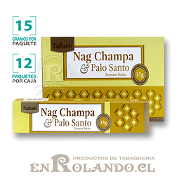 Incienso Tulasi "Nag Champa y Palo Santo" - 12 Cajitas de 15 gr. 
