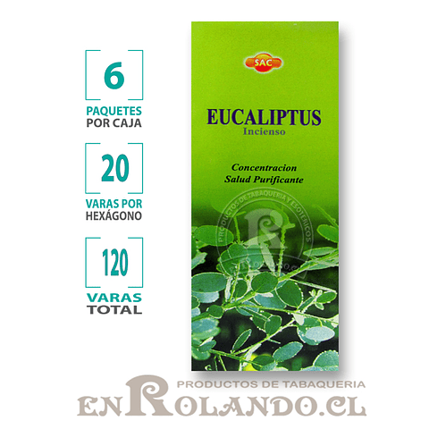Incienso SAC "Eucaliptus" ($1.990 x MAYOR) - 120 varas
