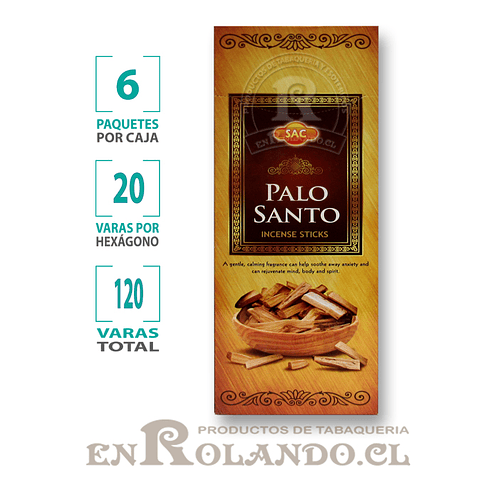 Incienso SAC Palo Santo ($1.690 x MAYOR) - 120 varas