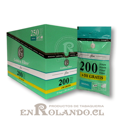 Filtros Golden Slim Menthol - Bolsa ($850 x Mayor)