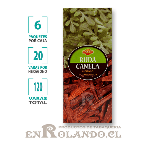 Incienso SAC  "Ruda - Canela" ($1.690 x MAYOR) - 120 varas