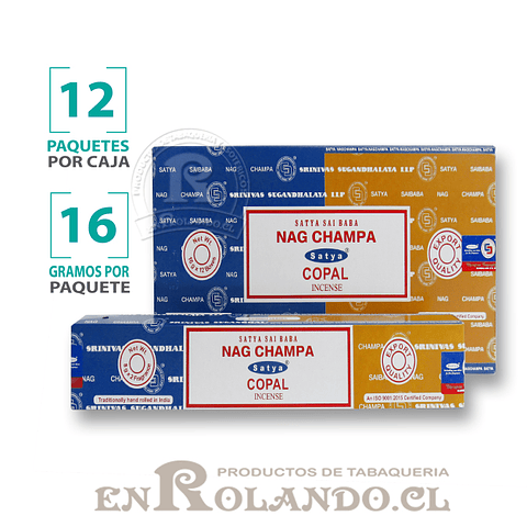 Incienso Satya Duo "Nag Champa y Copal" ($6.500 x Mayor)