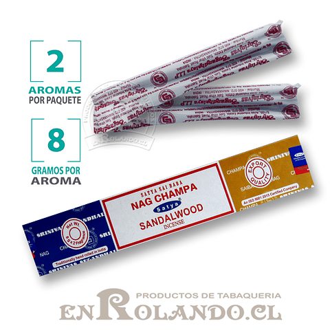 Incienso Satya Duo "Nag Champa y Sandalwood" ($6.500 x Mayor)