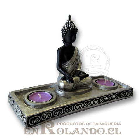 Porta Vela Buda Plateado #2013G ($6.990 x Mayor) 