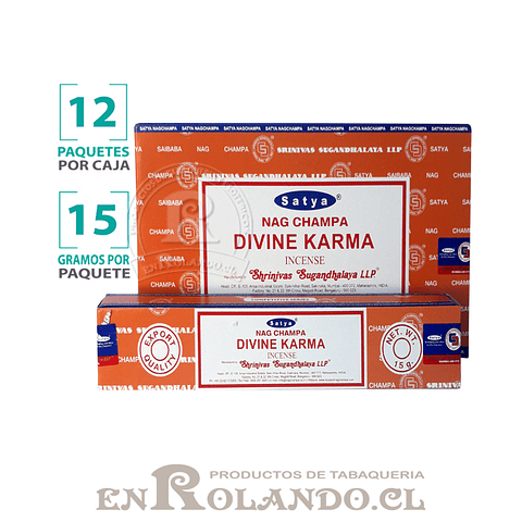 Incienso Satya Nag Champa "Karma Divino" ($4.990 x Mayor)  