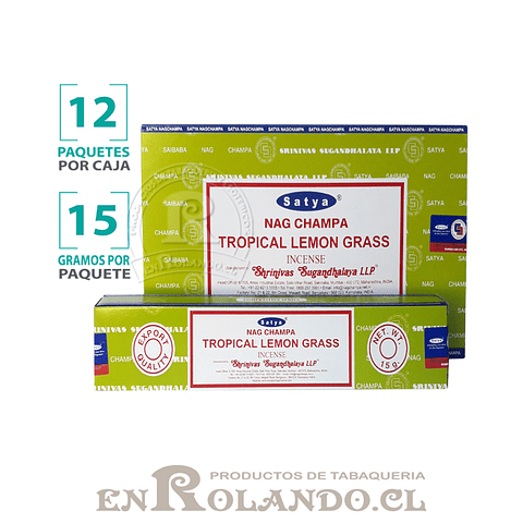 Incienso Satya Nag Champa "Pasto Tropical Limón" ($4.990 x Mayor) 