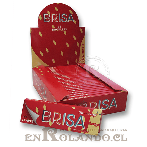 Papelillos Brisa Sabor Frutilla 1 1/4 - Display 