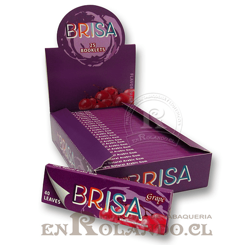 Papelillos Brisa Sabor Uva 1 1/4 - Display 