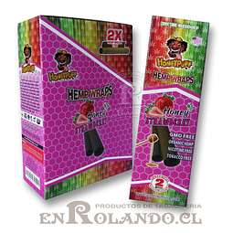 Honey Puff Hemp Wrap "Frutilla" Display de 12 uds. ($590 x Mayor) 