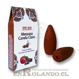 Sachet 10 Conos Sri Sai Cascada "Manzana - Canela - Clavo" ($670 x Mayor)   